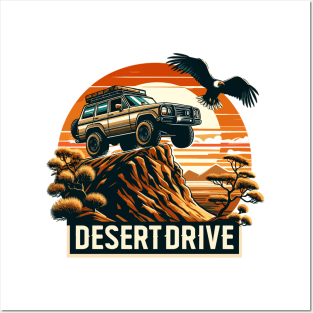 An Suv Driving On A Sand Dune, Desert Drive Posters and Art